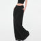 Black Wide-leg Suit Pants Lace Stitching Women's Casual Pants