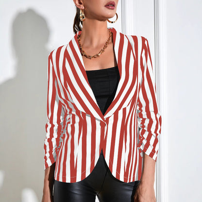 Cropped Pleated Sleeves Casual Small Suit Slim Fit Fashion