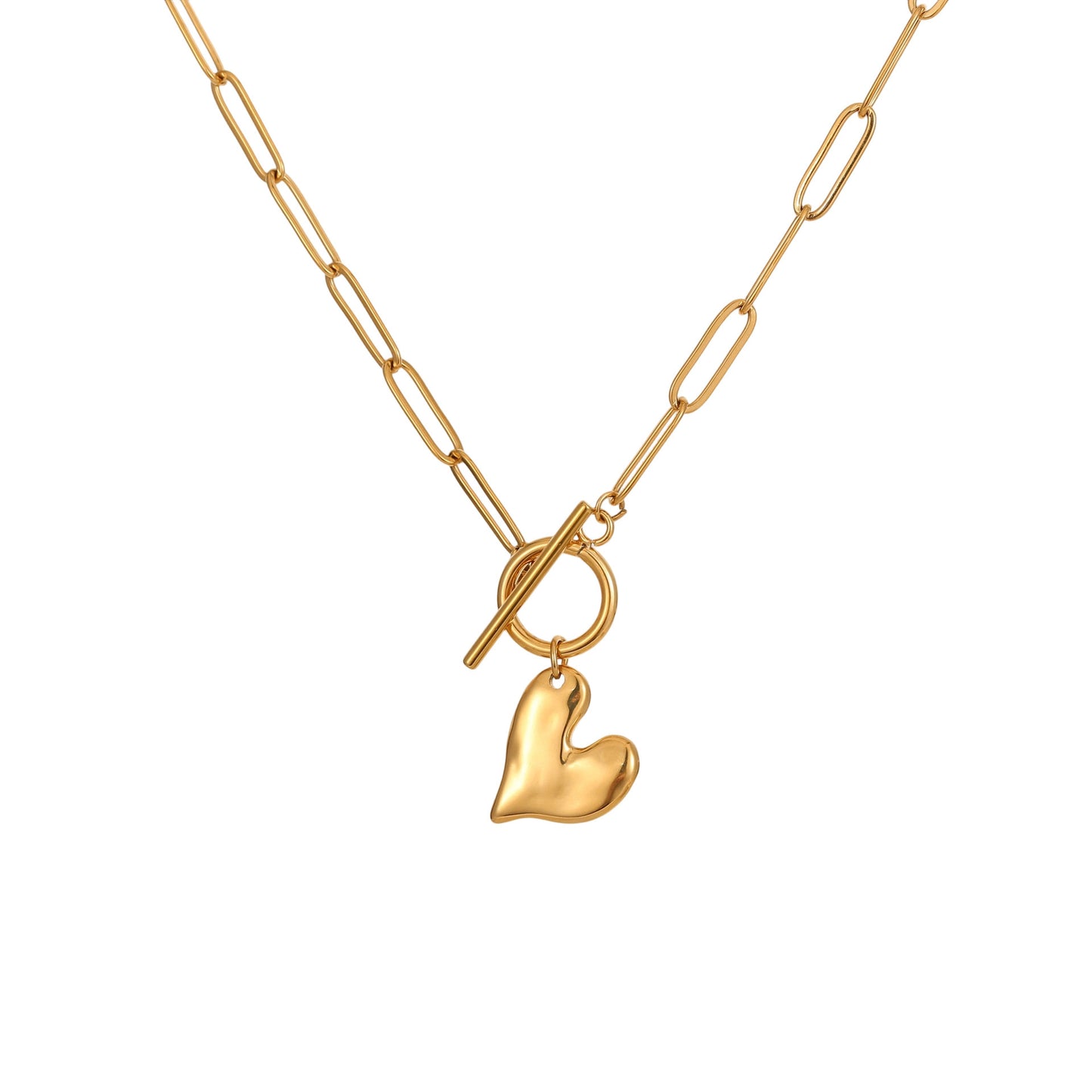 Irregular Heart Pendant Necklace Non-fading Bracelet