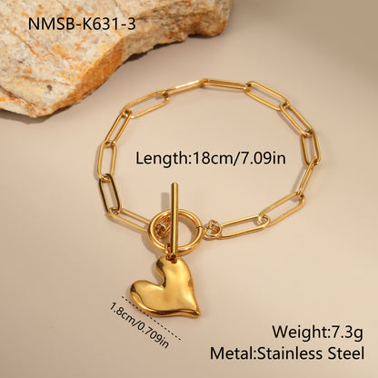 Irregular Heart Pendant Necklace Non-fading Bracelet