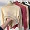 Cozy Luxe Velvet Set : Turtle Neck Winter Sweater Women Elegant Thick Warm Female Knitted Pullover Loose Basic Knitwear