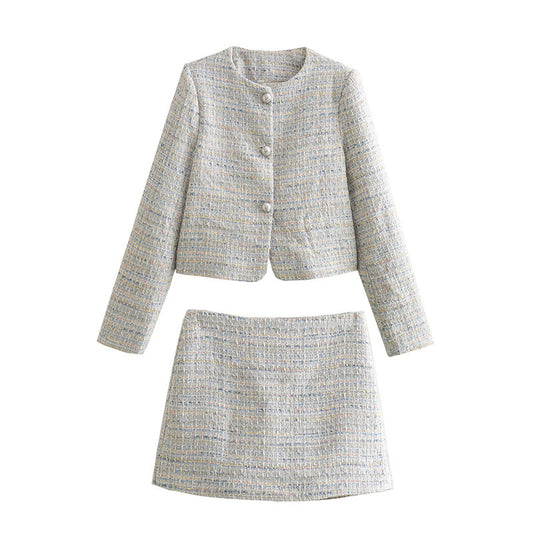 European And American Style Women's French Texture Short Long Sleeve Jacket