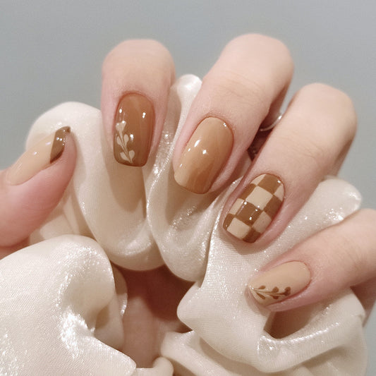 Kurixiang Latte Pull Wearing Nail Nail Patch Nail Patch