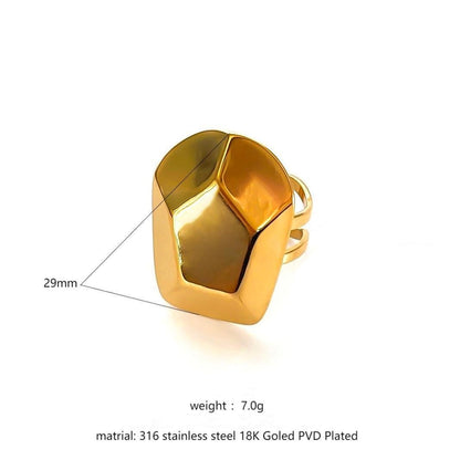RETRO Geometric Irregular Opening Women's Ring