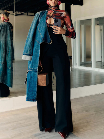 Elegant High-waisted Wide-leg Pants