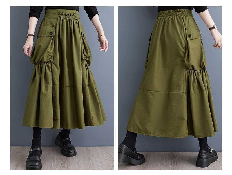 Loose Slimming Workwear Pleated Skirt