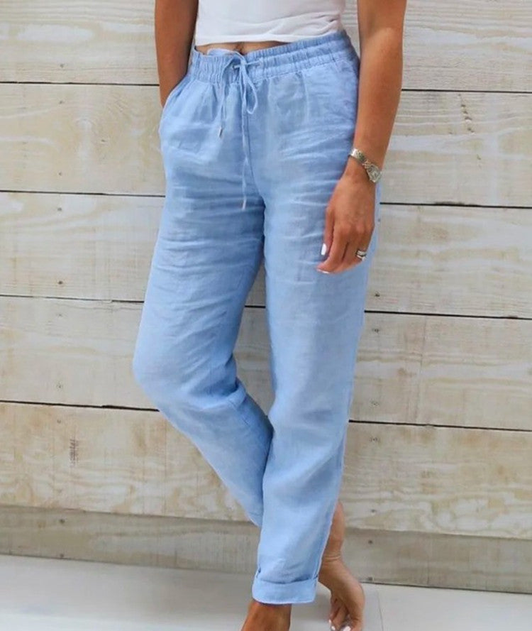 Cotton And Linen Casual Pants