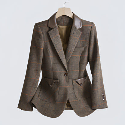 Woolen Plaid Coat Thin Looking Suit