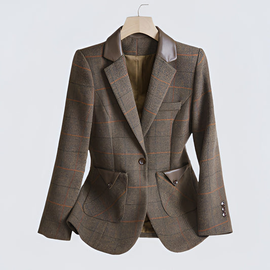 Woolen Plaid Coat Thin Looking Suit