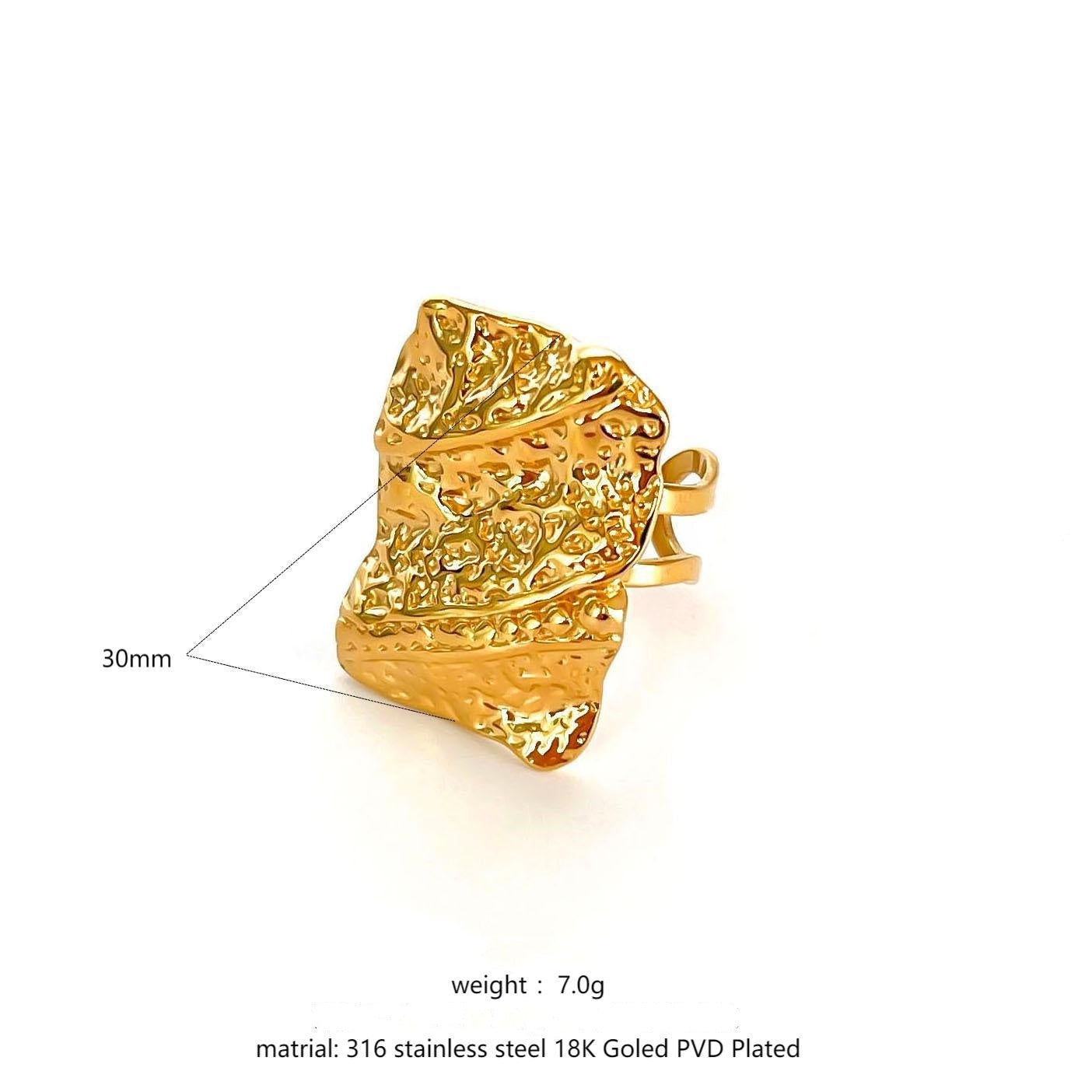 RETRO Geometric Irregular Opening Women's Ring