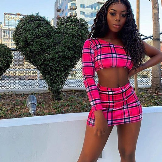 Sleeve check T-shirt top