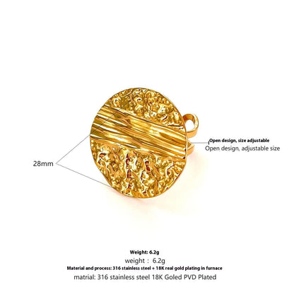 RETRO Geometric Irregular Opening Women's Ring