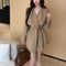 Korean Style New High-grade Temperament Lotus Leaf Collar Long Sleeve Trench Coat