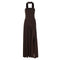Elegantes, rückenfreies, einfarbiges Streamer-Kleid mit Schlitz