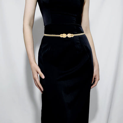 Metal Waist Chain Ladies Elastic Personality Buckle Matching Dress Long Sweater Elegant Graceful