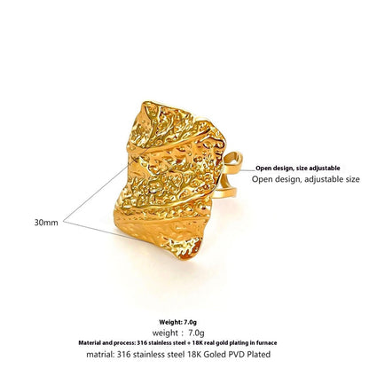 RETRO Geometric Irregular Opening Women's Ring