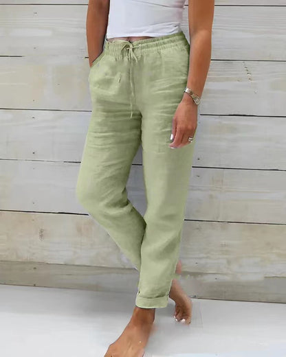 Cotton And Linen Casual Pants