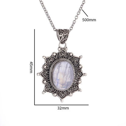 European And American Style Gemstone Pendant Trendy Wild Necklace