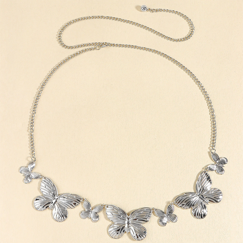 Metal Butterfly Shape Waist Simple Chain