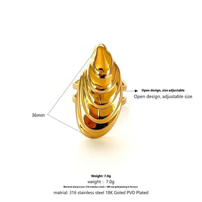 RETRO Geometric Irregular Opening Women's Ring