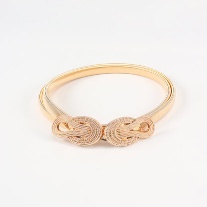 Metal Waist Chain Ladies Elastic Personality Buckle Matching Dress Long Sweater Elegant Graceful