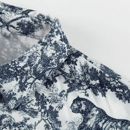 Women's Retro Shirt Suspender Shorts Suit