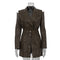 Vintage PU Leather Hollow Out Long Sleeve Top Skirt Suit