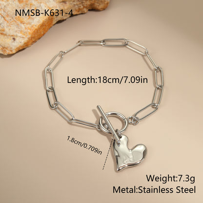 Irregular Heart Pendant Necklace Non-fading Bracelet