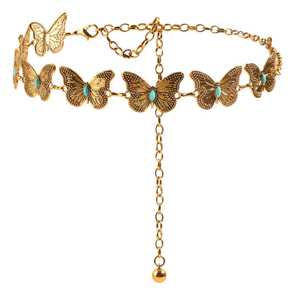 Metal Butterfly Shape Waist Simple Chain