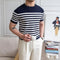 Chill Zone T-Shirt: Trendy All-matching Striped T-shirt Men's Short Sleeve