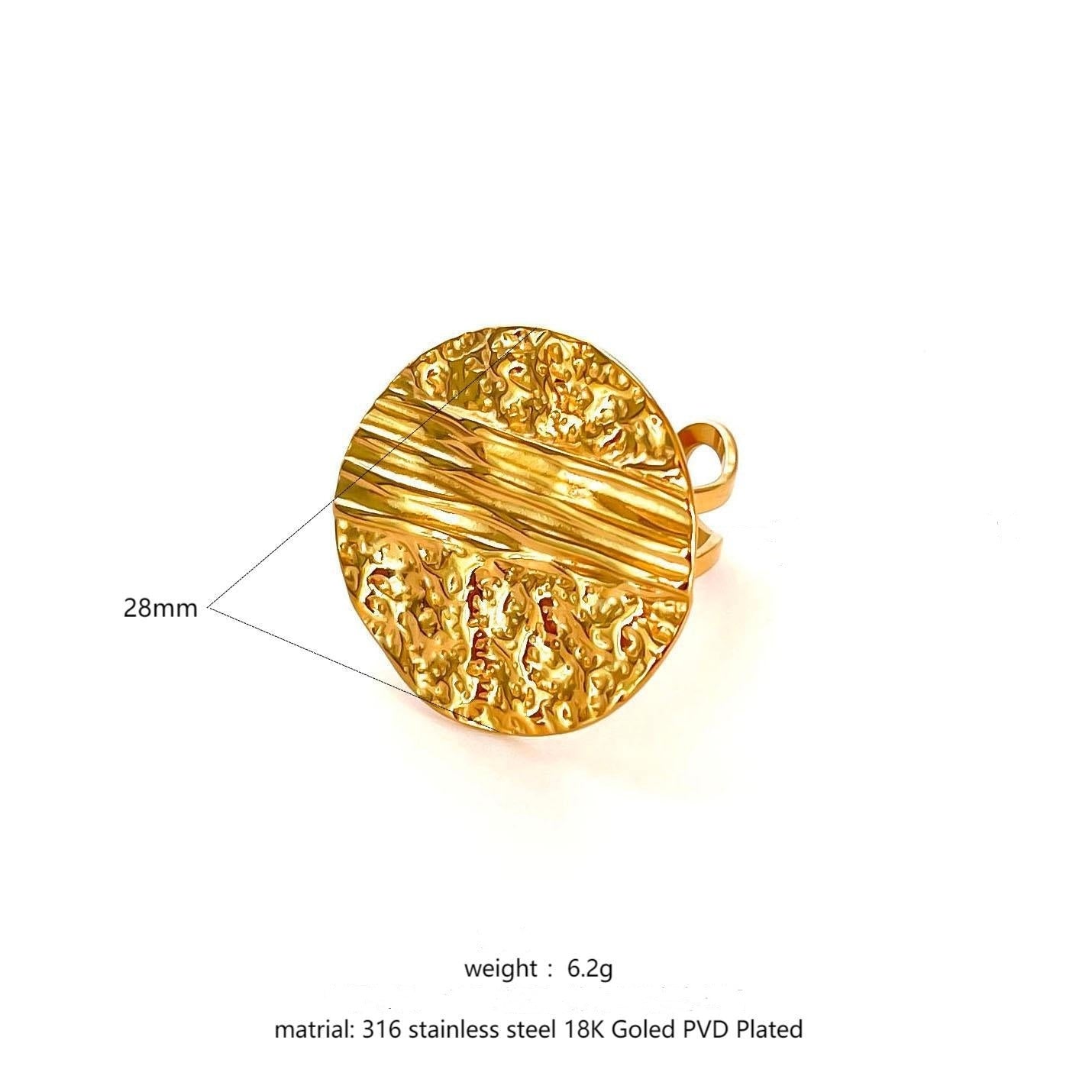 RETRO Geometric Irregular Opening Women's Ring