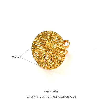 RETRO Geometric Irregular Opening Women's Ring