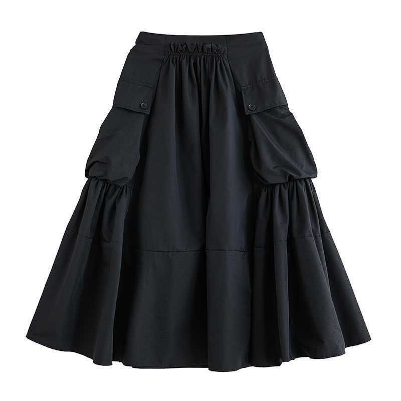 Loose Slimming Workwear Pleated Skirt