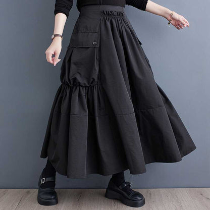 Loose Slimming Workwear Pleated Skirt