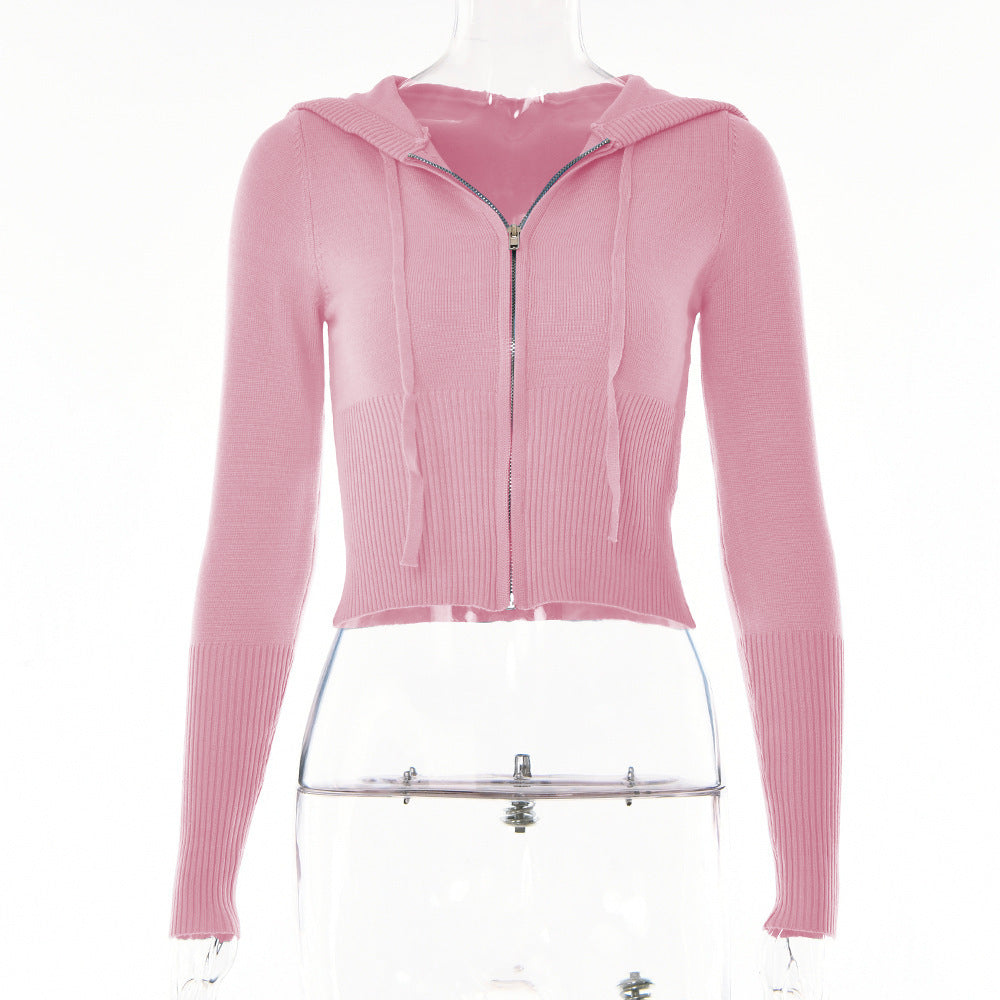 Urban Chic Zip-Up Set:Hoodie Suit Women Leisure Sexy Zip Long Sleeve Sweater And High Waist Long Pants Set