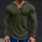 Men's Waffle Button Hoodie T-shirt Top Vacation Long Sleeve Casual Fashion.