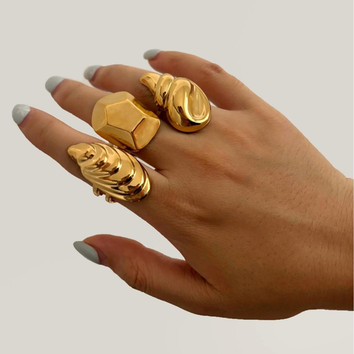 RETRO Geometric Irregular Opening Women's Ring