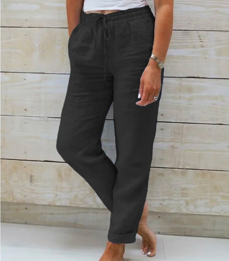 Cotton And Linen Casual Pants