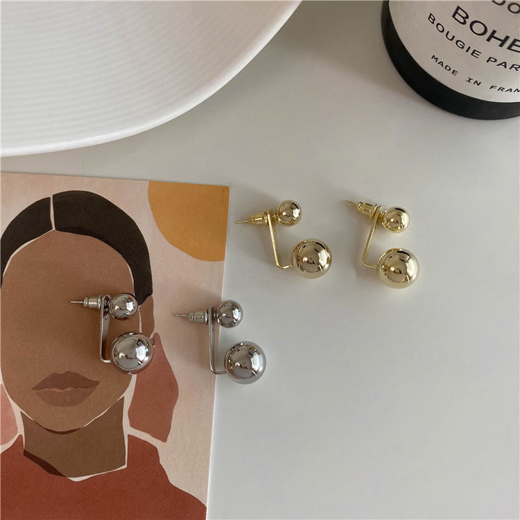 Metal Ball Ins Cold Style Simple Geometric Earrings
