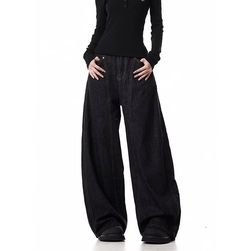 American Retro Machete Profile Fashion Brand Cowboy Loose Wide Leg Pants