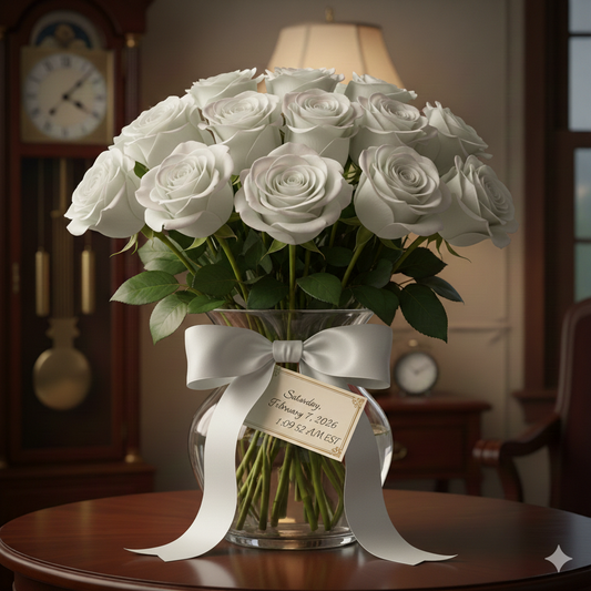 25 White Roses