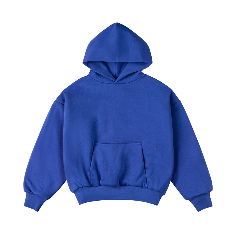 IDLT Heavy Double-Layer Hoodie: IDLT 400gX2 heavy double-layer short hoodie thickened drop shoulder sweater tide Kanye street men and women ins