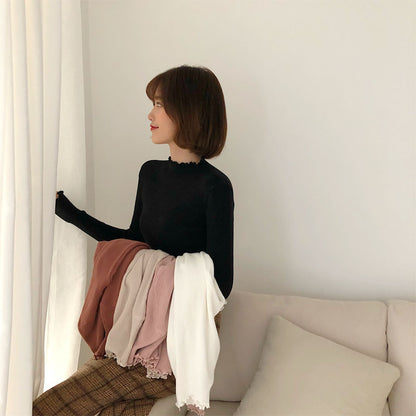 Korean-Inspired Solid Color Knitted Sweater