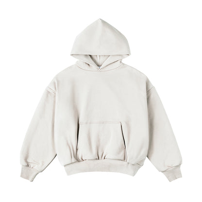 IDLT Heavy Double-Layer Hoodie: IDLT 400gX2 heavy double-layer short hoodie thickened drop shoulder sweater tide Kanye street men and women ins