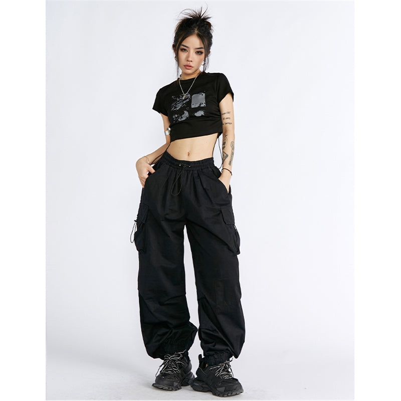 High-Waist Drawstring Pants