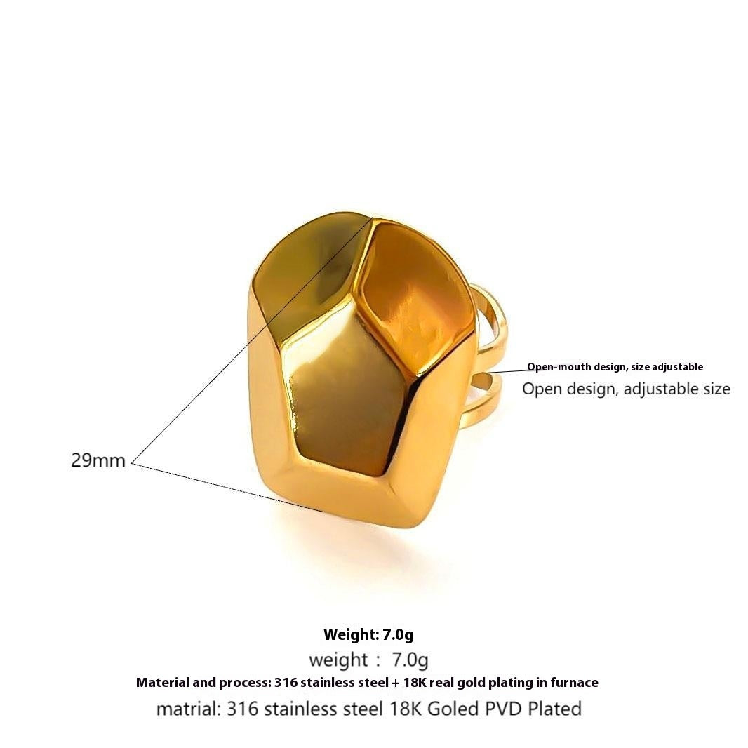RETRO Geometric Irregular Opening Women's Ring