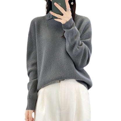 Chic Commuter Wool Pullover : Women's Autumn And Winter Half-high Collar Wool Sweater Pullover