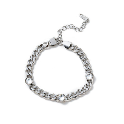 Electroplating Gold Hip-hop Titanium Steel Bracelet Necklace Color Protection