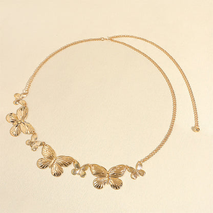 Metal Butterfly Shape Waist Simple Chain