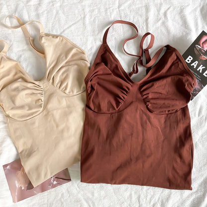 Seamless Jumpsuit Body Shaping Women's Sling Belly Contracting Hip Lifting